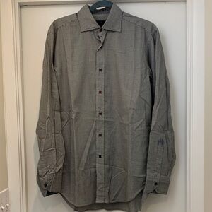 Etro Men's Long-Sleeve Micro-Check Shirt - Gray